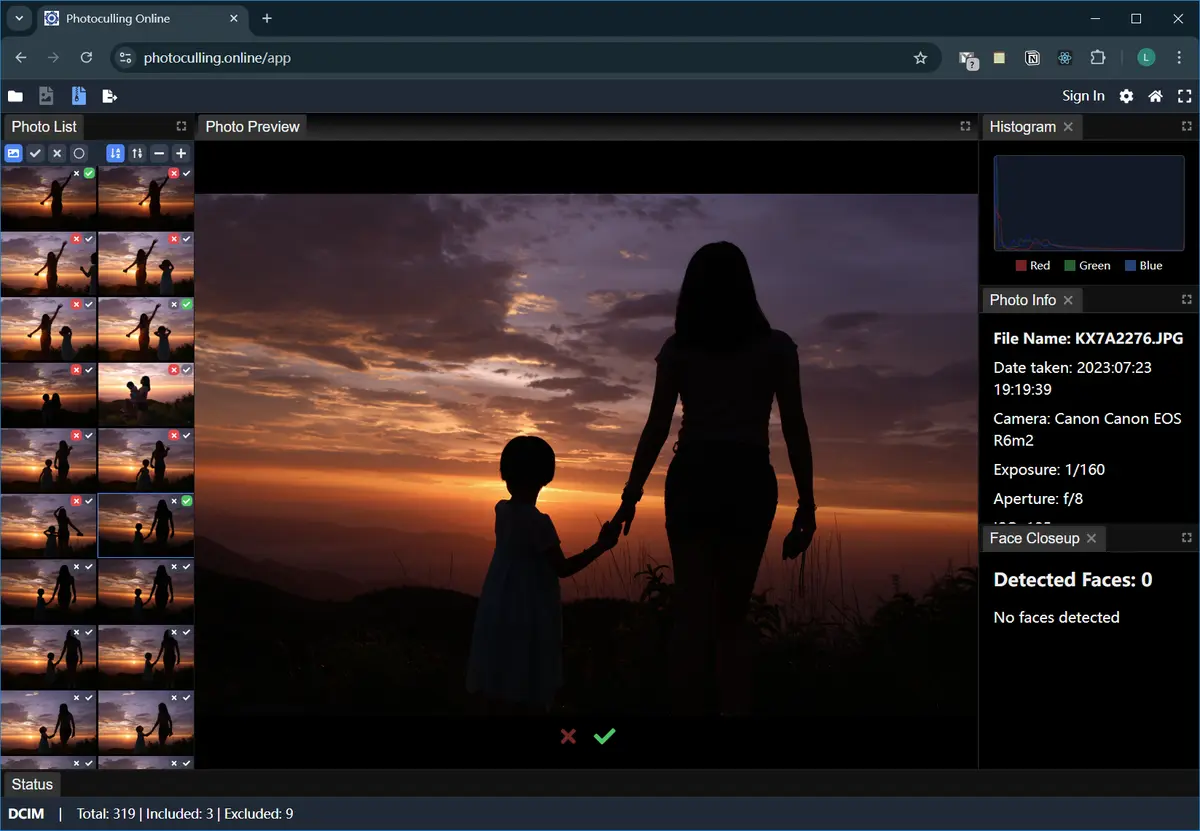 PhotoCulling User Interface